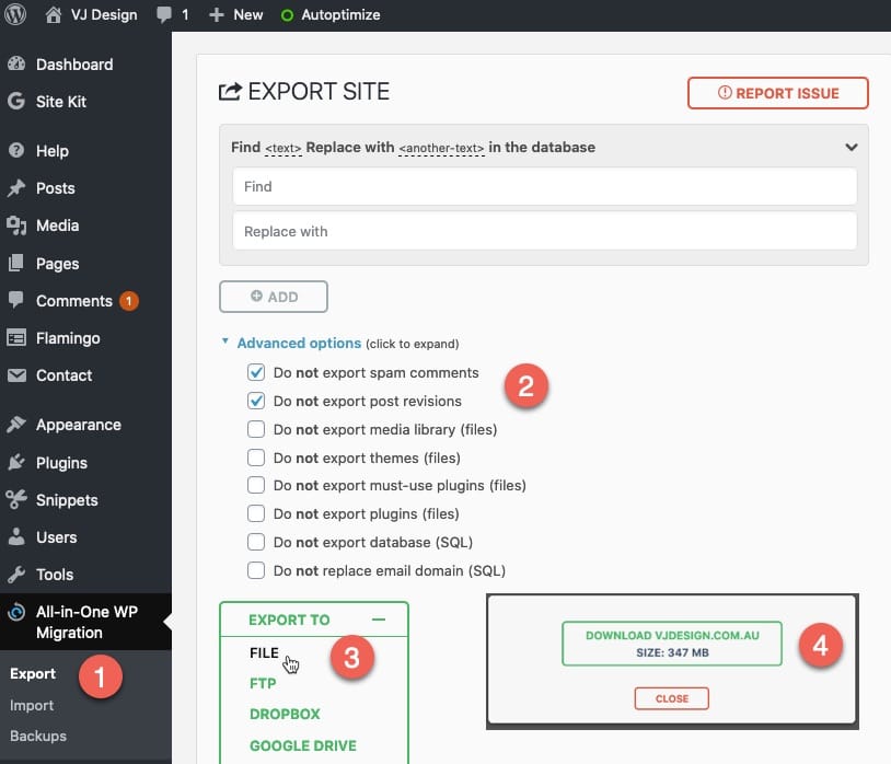 all in one wp migration export 1 - All-in-One WP Migration #1 Plugin to Export / Import / Backups