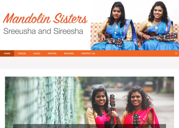 Mandolin Sisters Website Screenshot