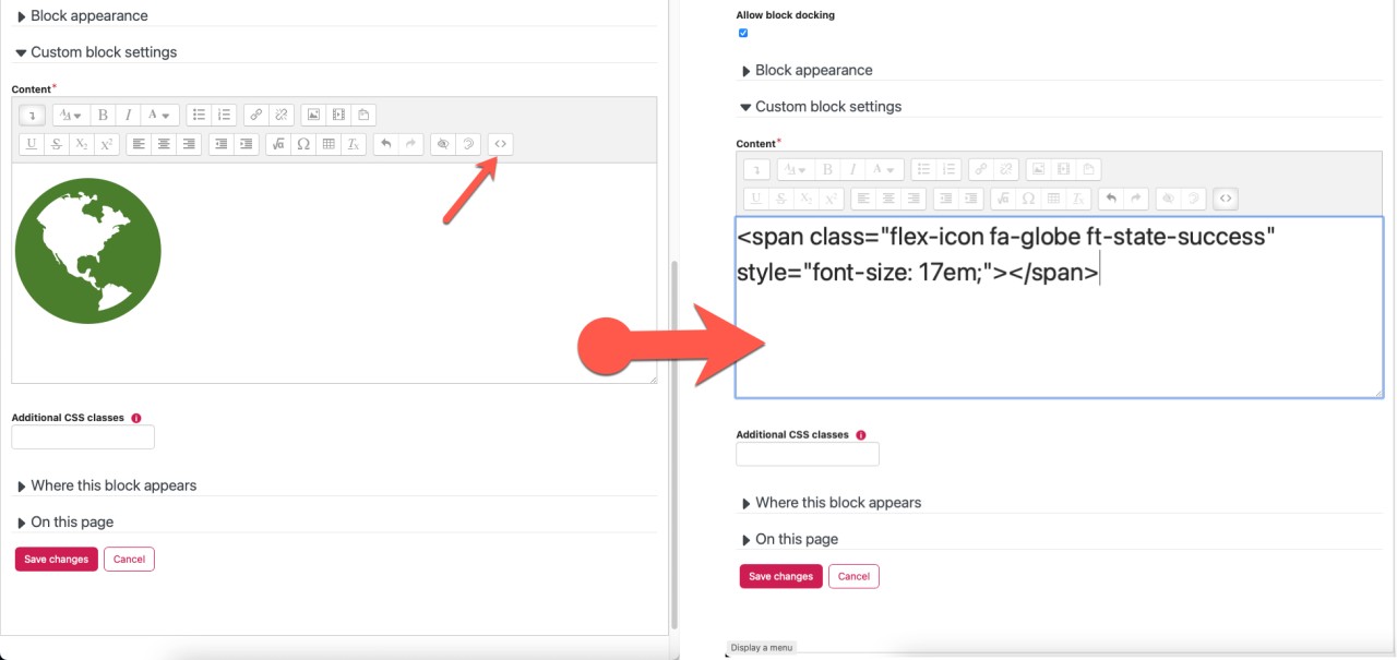 How to use built in icons in Totara LMS editor