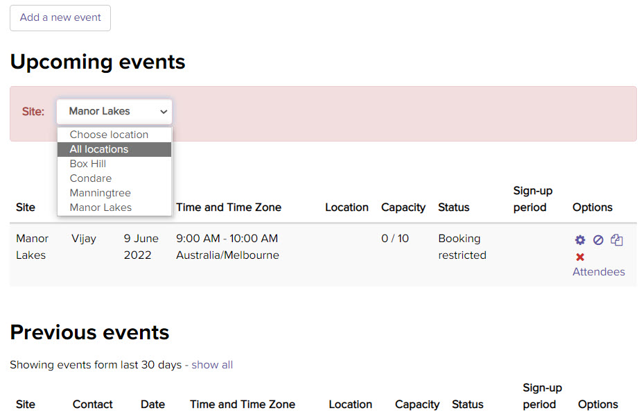 Seminar Events Filter by location in Totara LMS