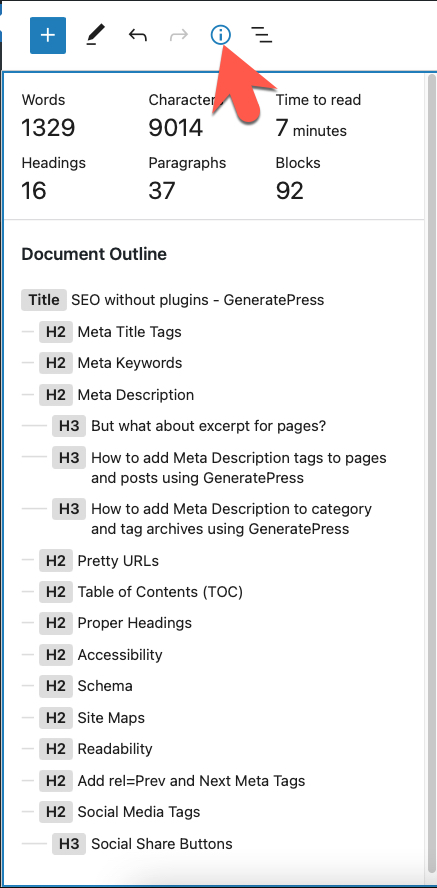 docuemnt outline - SEO without plugins