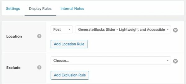 generateblocks slider display rules - GenerateBlocks Slider - Lightweight and Accessible