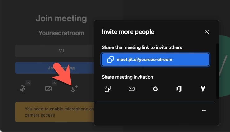 It is easy to share your meeting location by copy-pasting the meeting link.