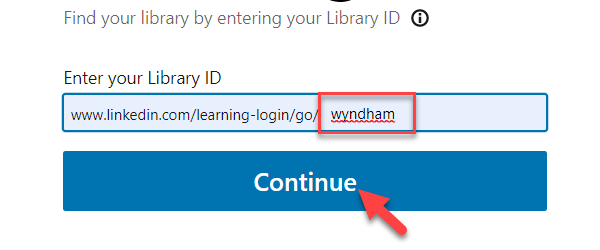 LinkedIn Learning - enter your library ID